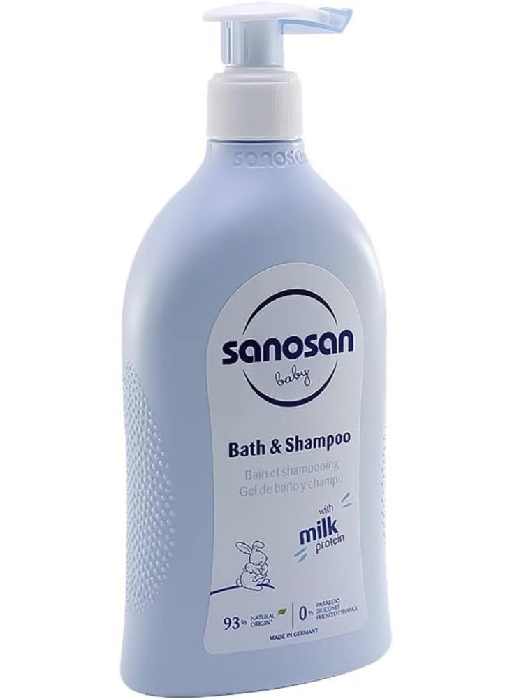 sanosan Baby Bath And Shampoo With Milk Protein 200 ML - Image 2
